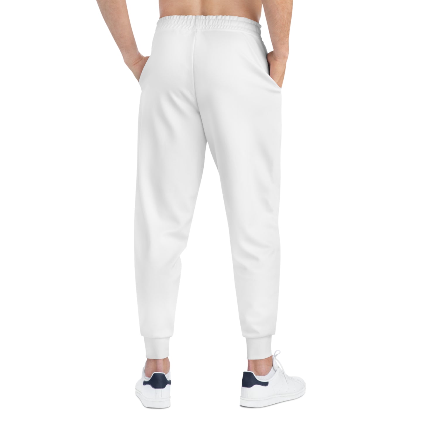 White Aura Joggers with Black Print