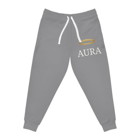 Grey Aura Joggers With White Print