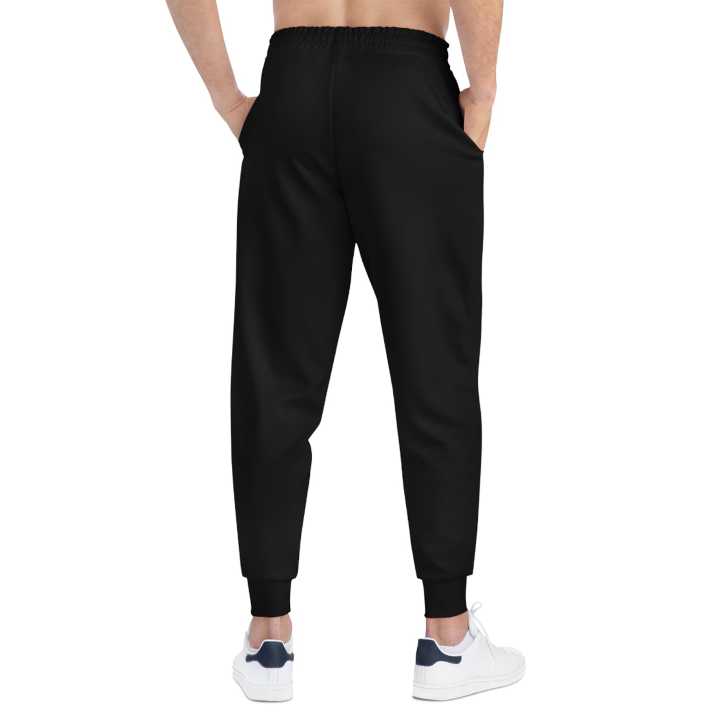 Black Aura Joggers with White Print