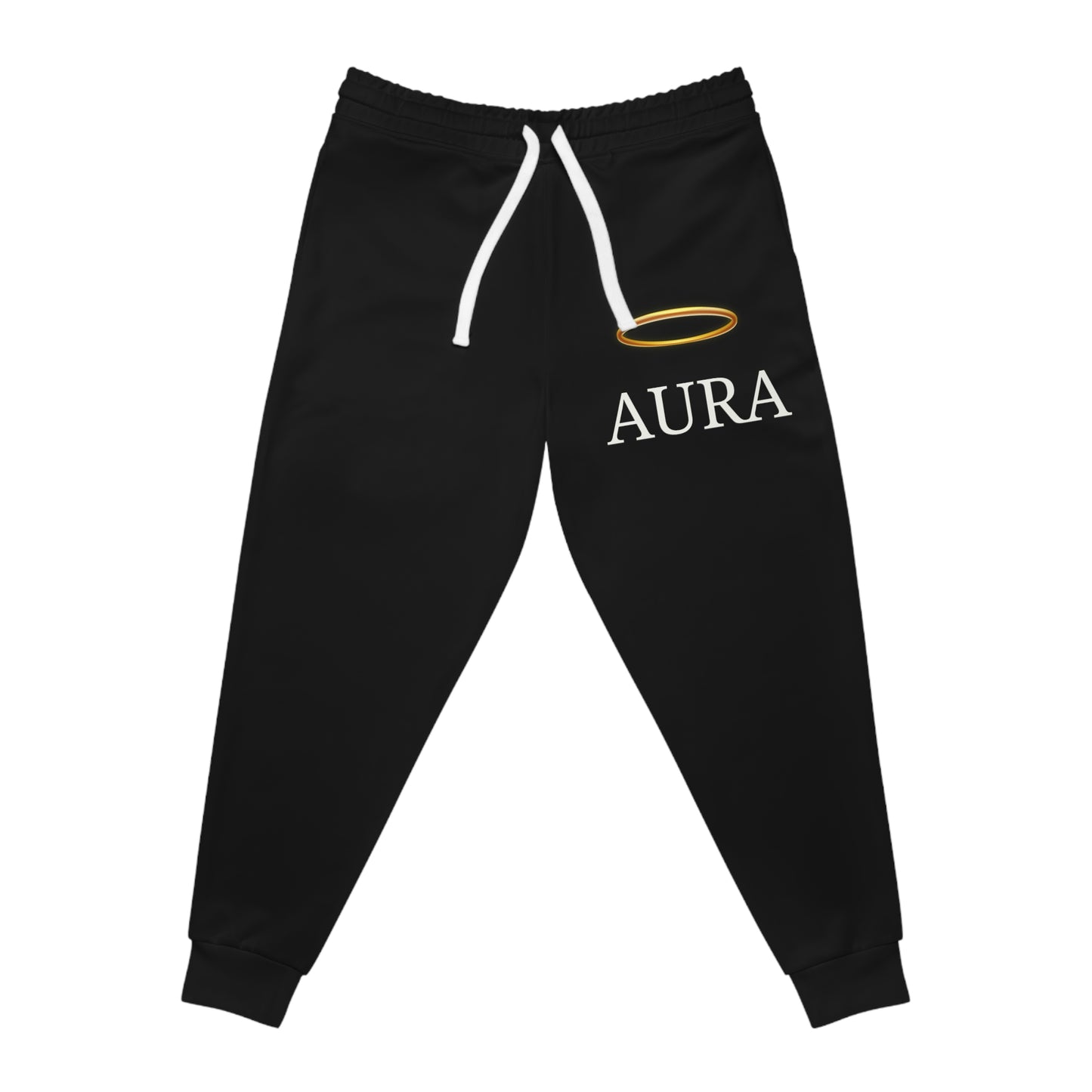 Black Aura Joggers with White Print