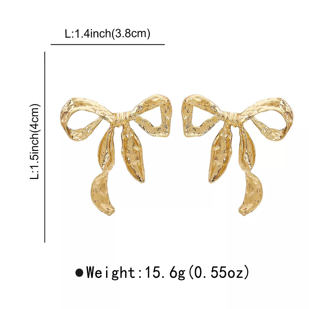 18K Gold-Plated Bow Earrings - Aura Apparel