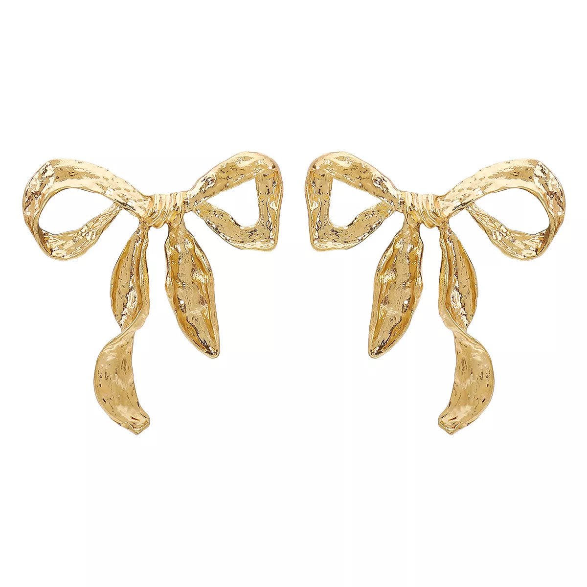18K Gold-Plated Bow Earrings - Aura Apparel