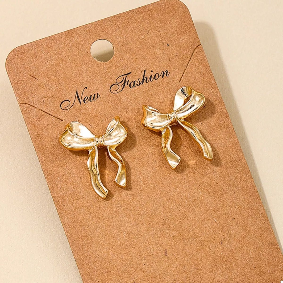 18K Gold-Plated Bow Stud Earrings - Aura Apparel