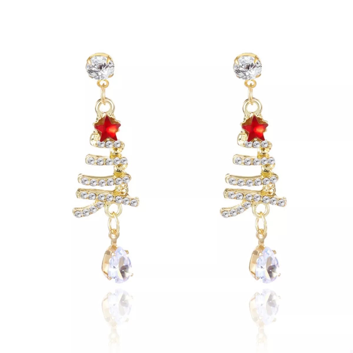 18K Gold-Plated Christmas Tree Earrings - Aura Apparel