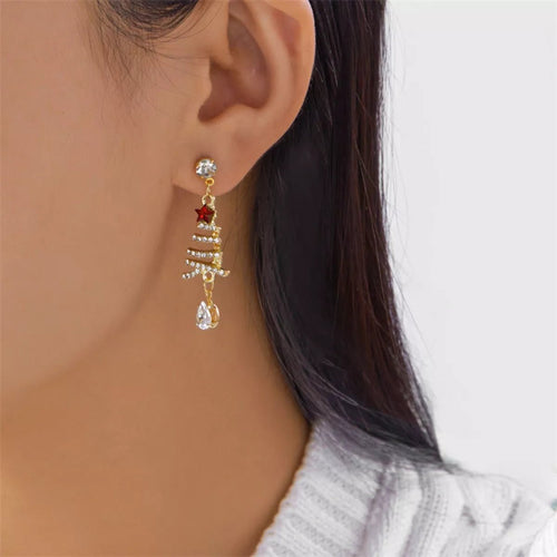 18K Gold-Plated Christmas Tree Earrings - Aura Apparel