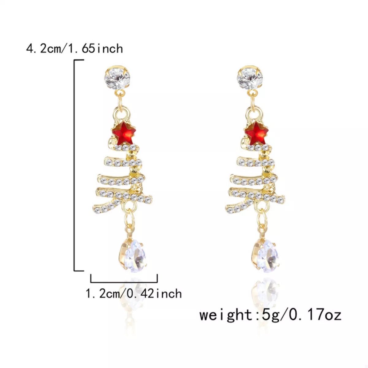 18K Gold-Plated Christmas Tree Earrings - Aura Apparel