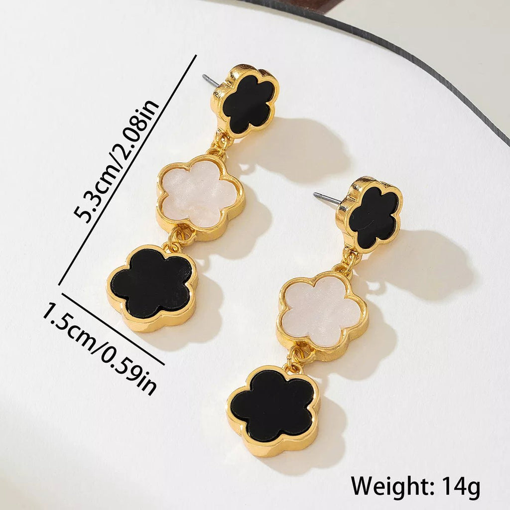 18K Gold-Plated Clover Drop Earrings - Aura Apparel