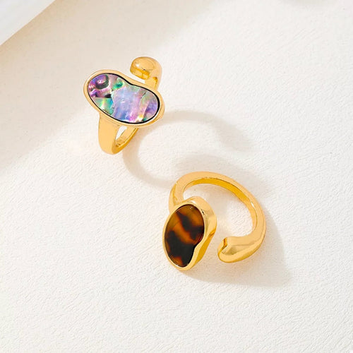 18K Gold-Plated Oval Open Ring - Aura Apparel