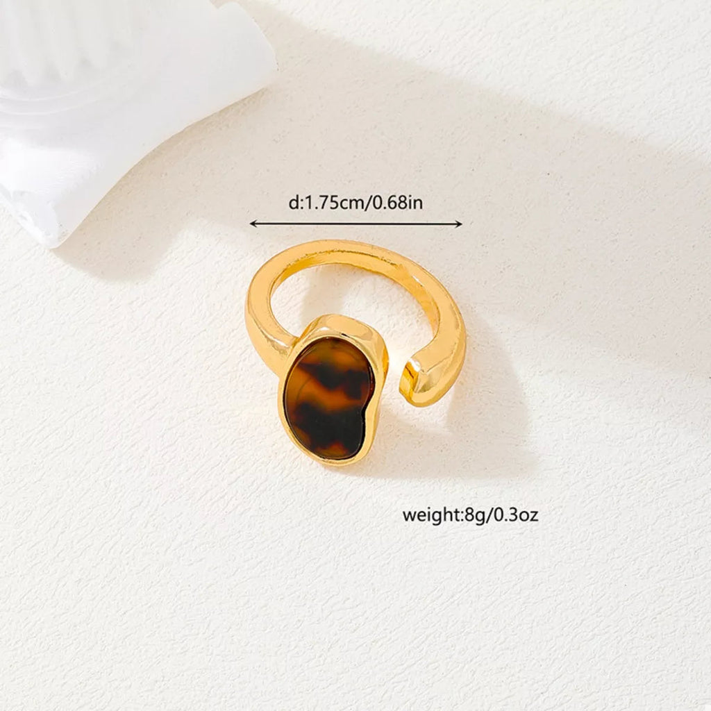 18K Gold-Plated Oval Open Ring - Aura Apparel