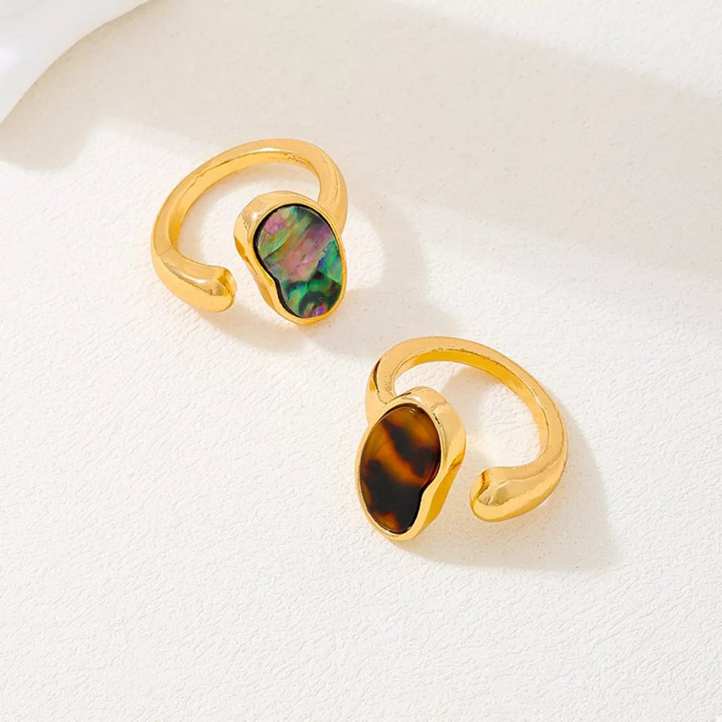 18K Gold-Plated Oval Open Ring - Aura Apparel