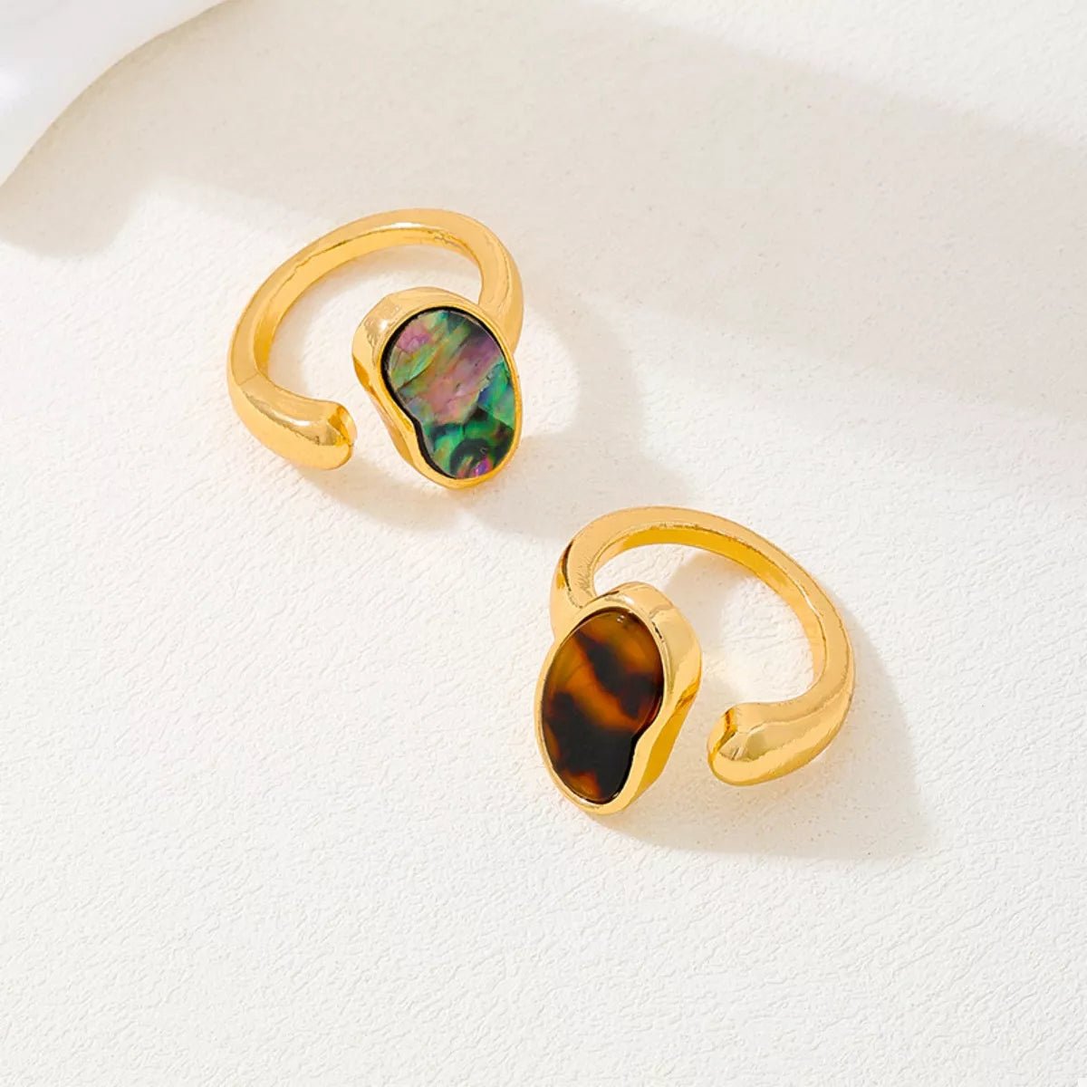 18K Gold-Plated Oval Open Ring - Aura Apparel