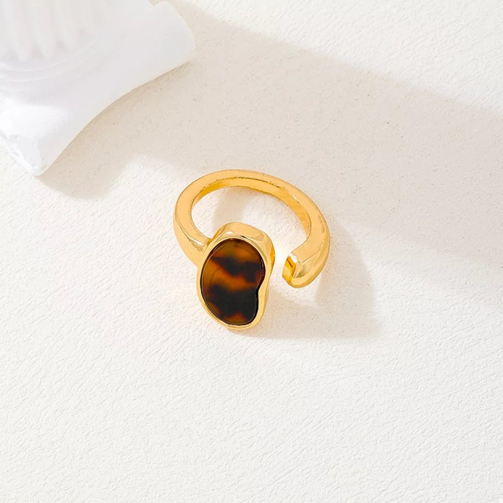 18K Gold-Plated Oval Open Ring - Aura Apparel