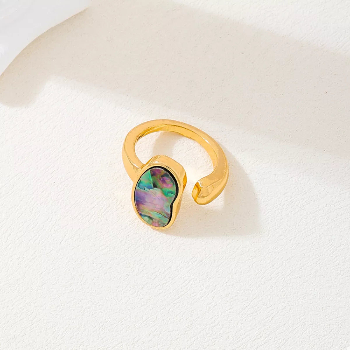 18K Gold-Plated Oval Open Ring - Aura Apparel