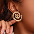 18K Gold-Plated Spiral Statement Earrings - Aura Apparel