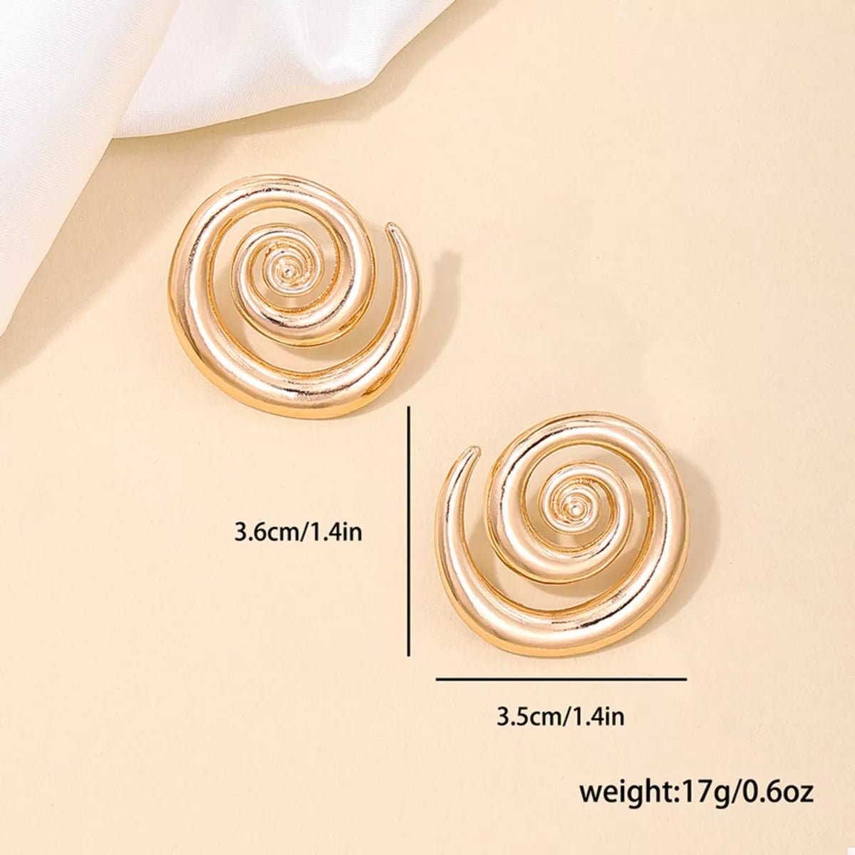 18K Gold-Plated Spiral Statement Earrings - Aura Apparel