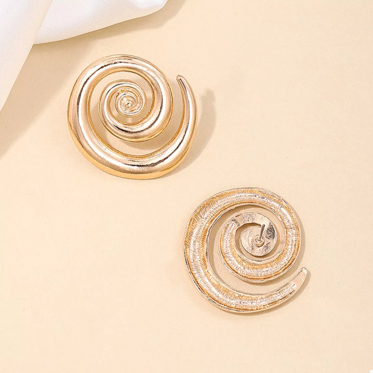 18K Gold-Plated Spiral Statement Earrings - Aura Apparel