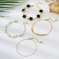 4-Piece 18K Gold-Plated Alloy Resin Bracelet - Aura Apparel