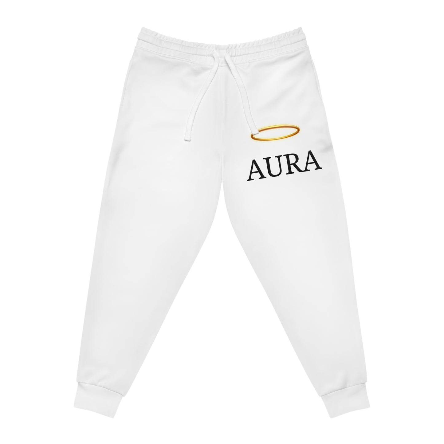 White Aura Joggers with Black Print