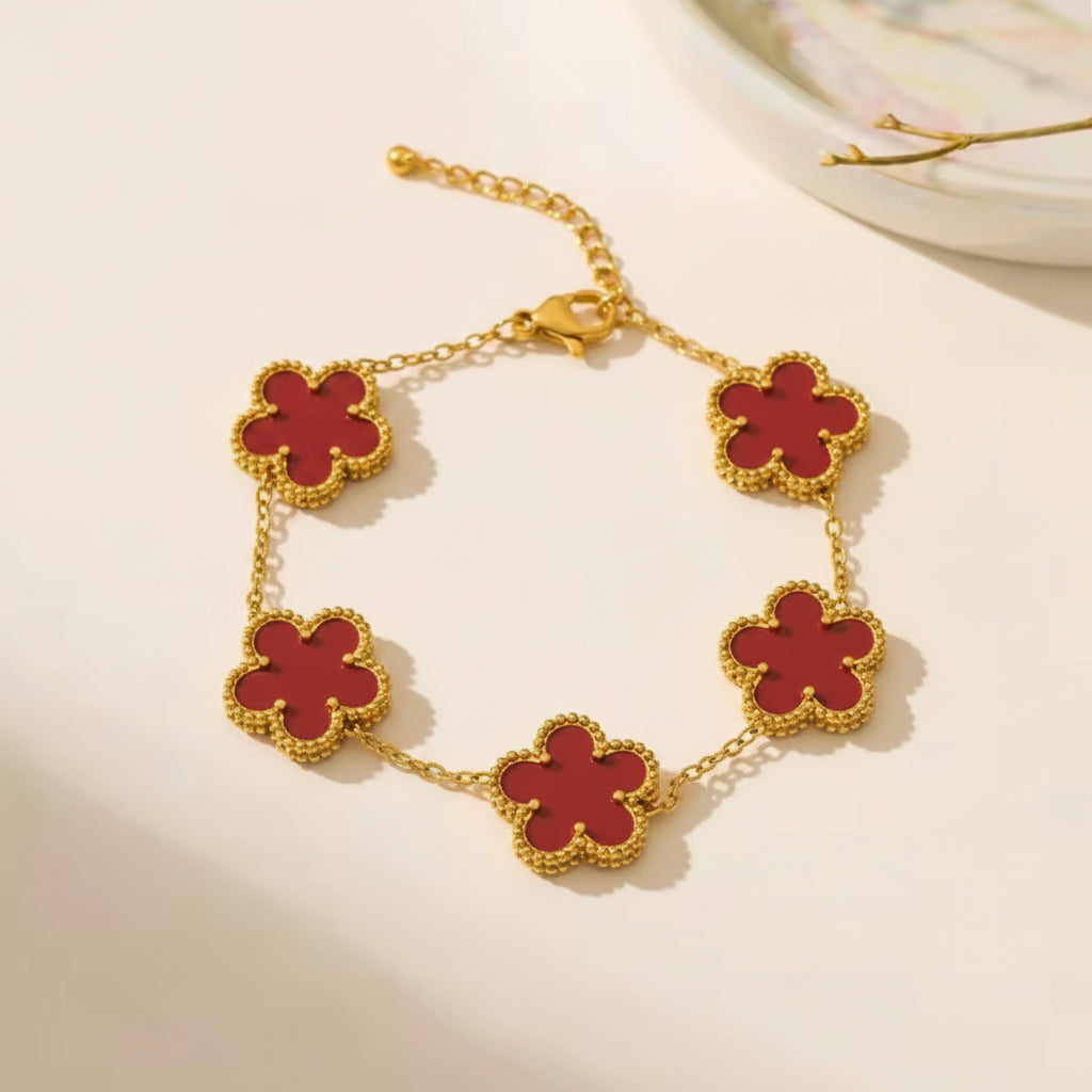 Amara Flower Stainless Steel Bracelet
