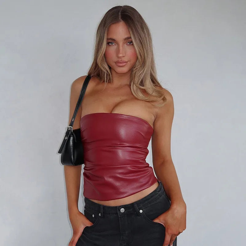 Sleek Strapless Bodycon Crop Top