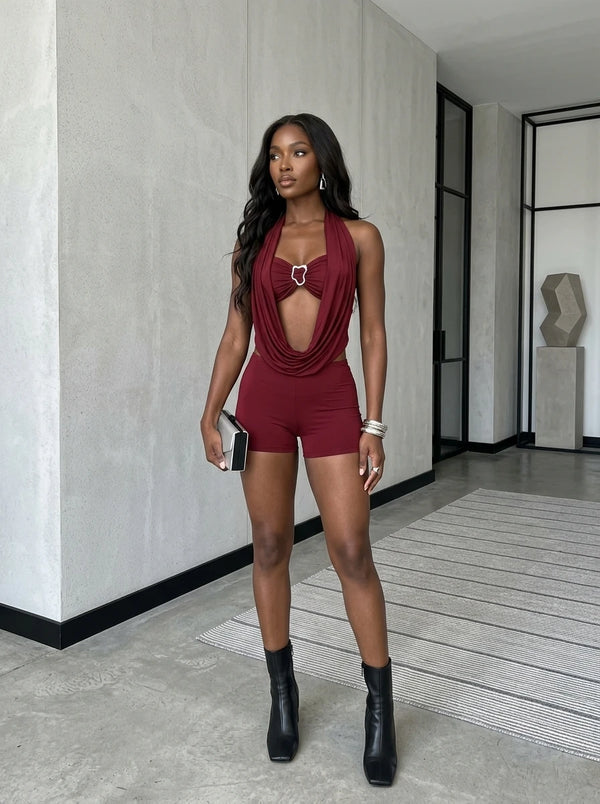 Chic Halter Top & Shorts Set