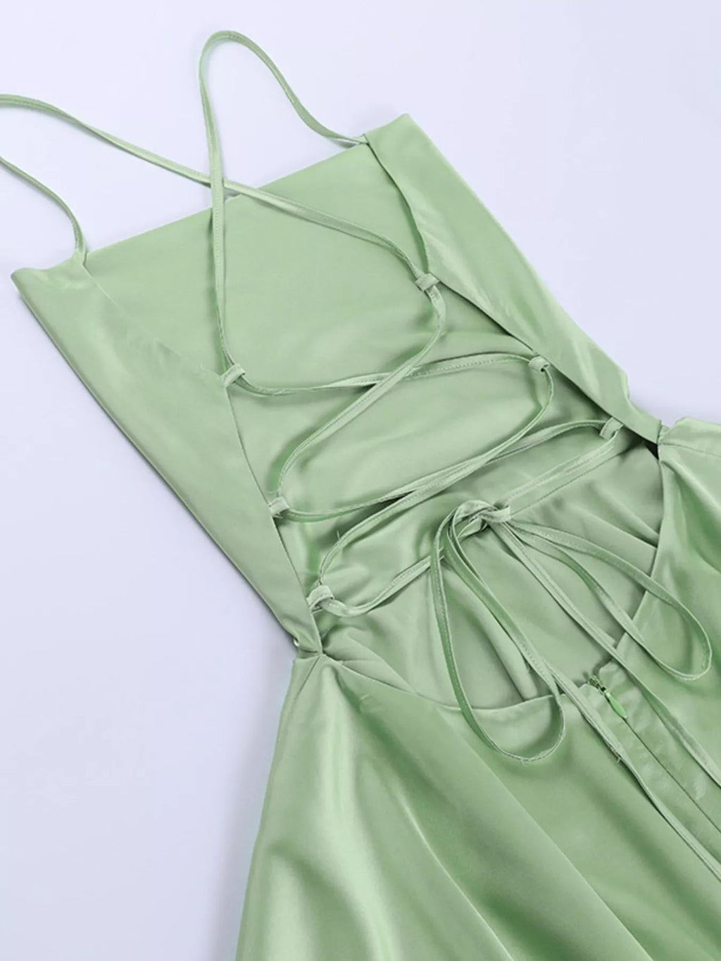 Backless Layered Ruffled Cami Dress - Aura Apparel