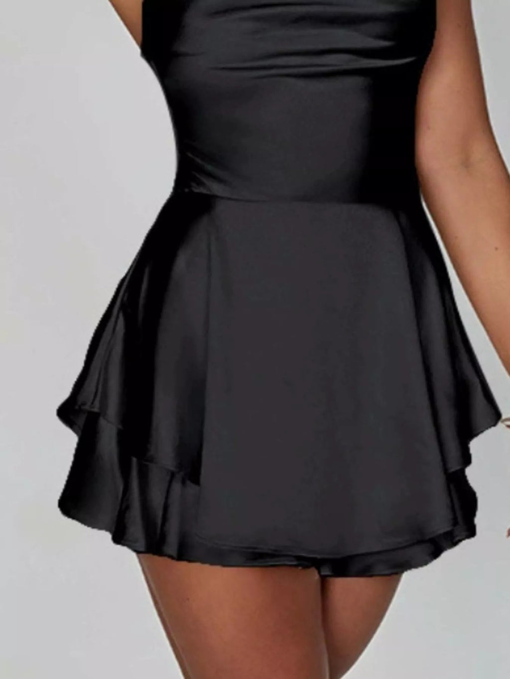 Backless Layered Ruffled Cami Dress - Aura Apparel