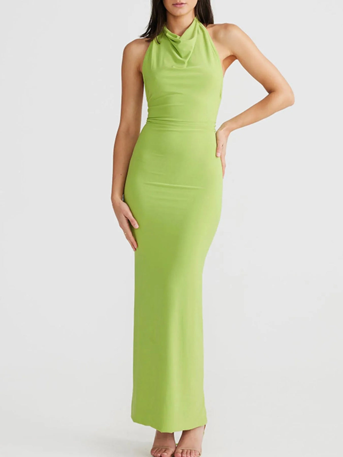Backless Slit Sleeveless Bodycon Maxi Dress - Aura Apparel