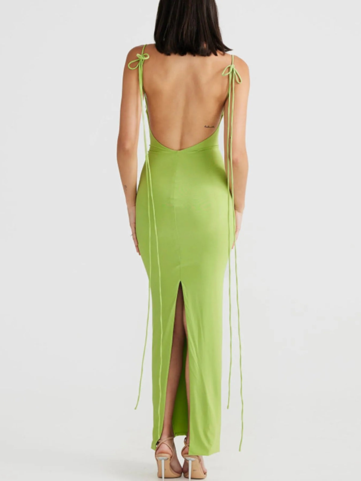 Backless Slit Sleeveless Bodycon Maxi Dress - Aura Apparel