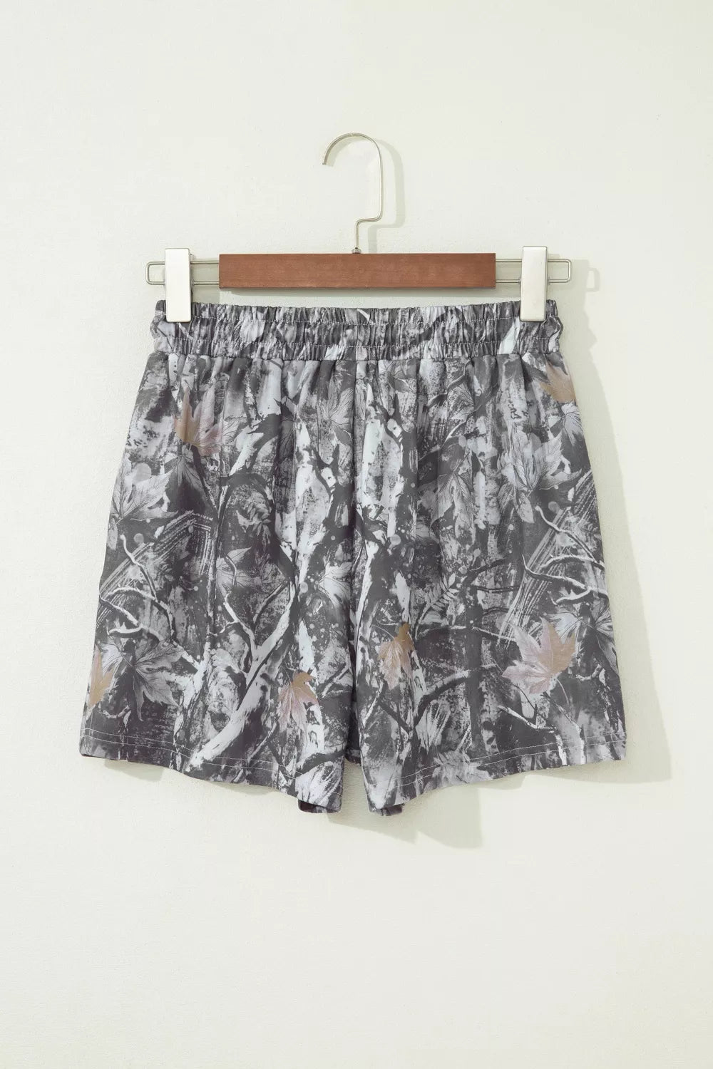 Camo Printed Tie Waist Shorts - Aura Apparel