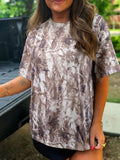 Camouflage Woodland Print Drop Shoulder Tunic Tee - Aura Apparel