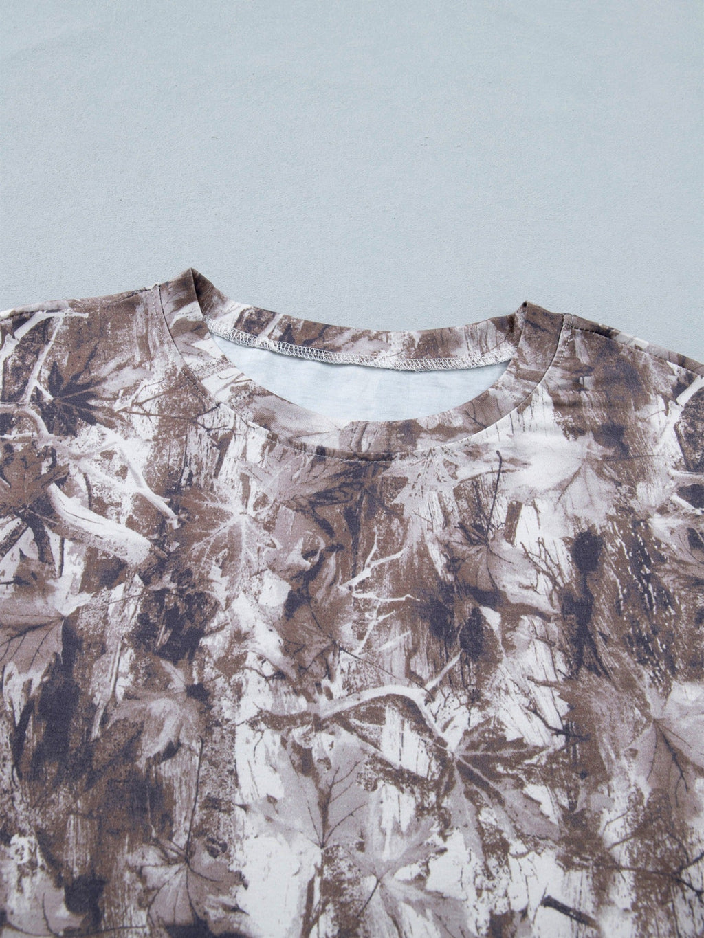 Camouflage Woodland Print Drop Shoulder Tunic Tee - Aura Apparel