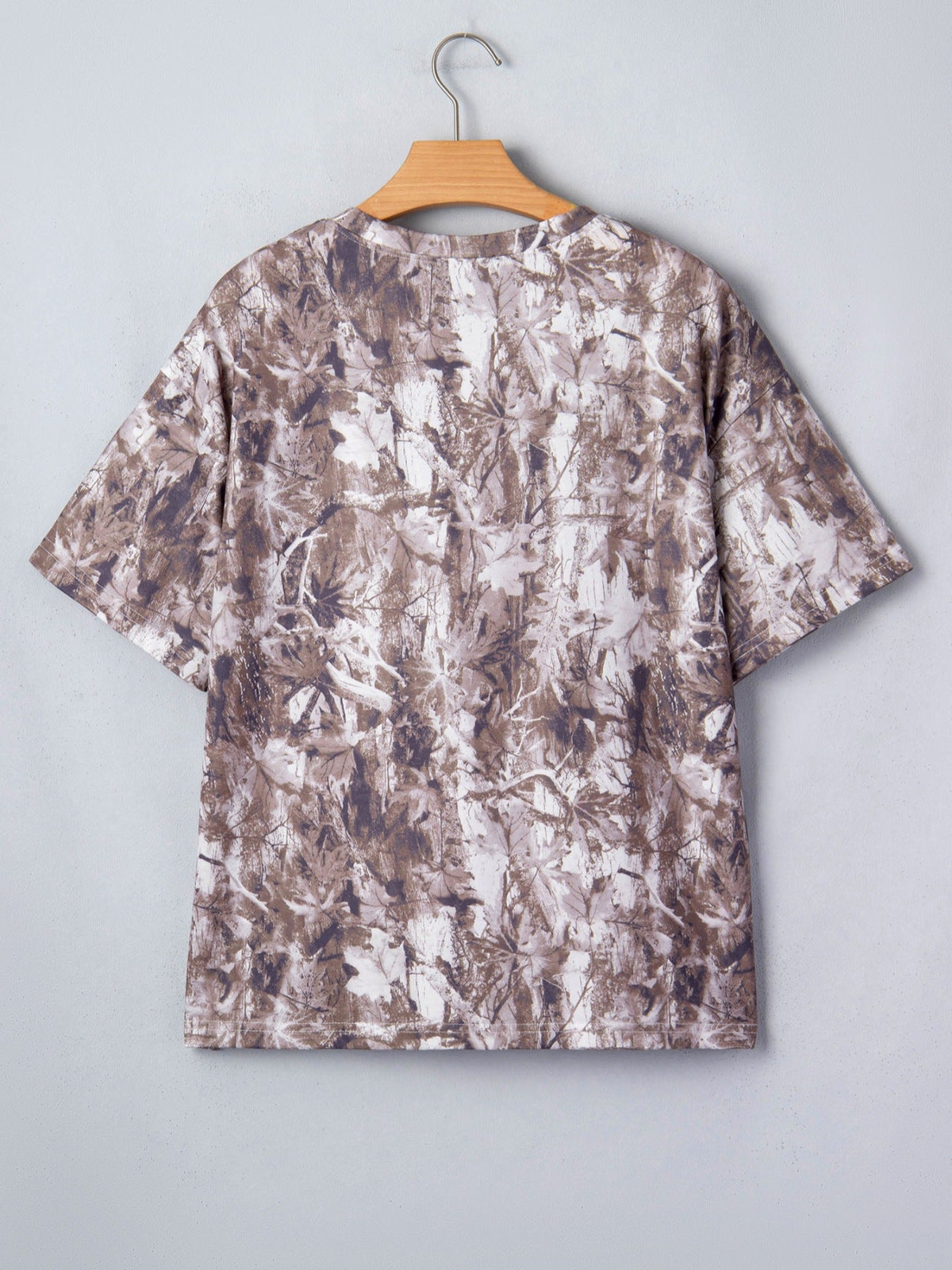 Camouflage Woodland Print Drop Shoulder Tunic Tee - Aura Apparel