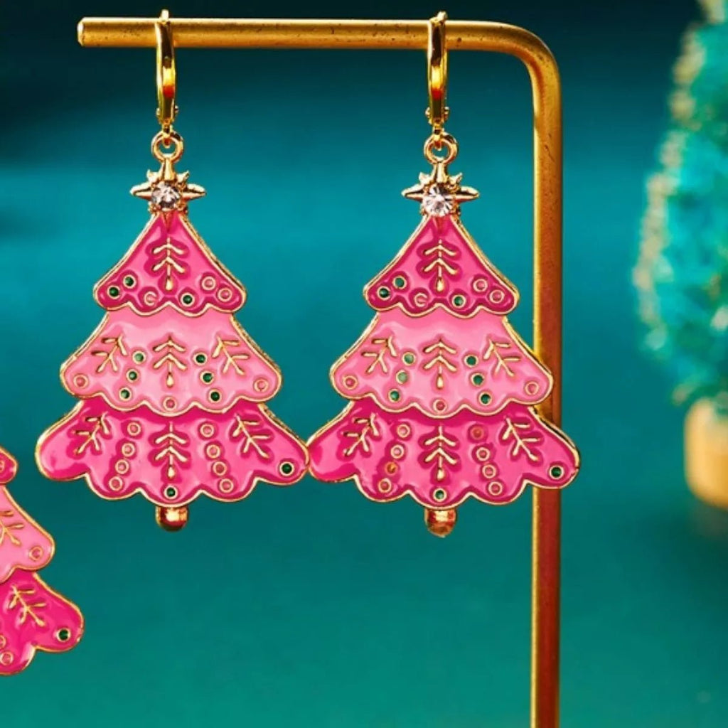 Christmas Tree Dangle Earrings - Aura Apparel