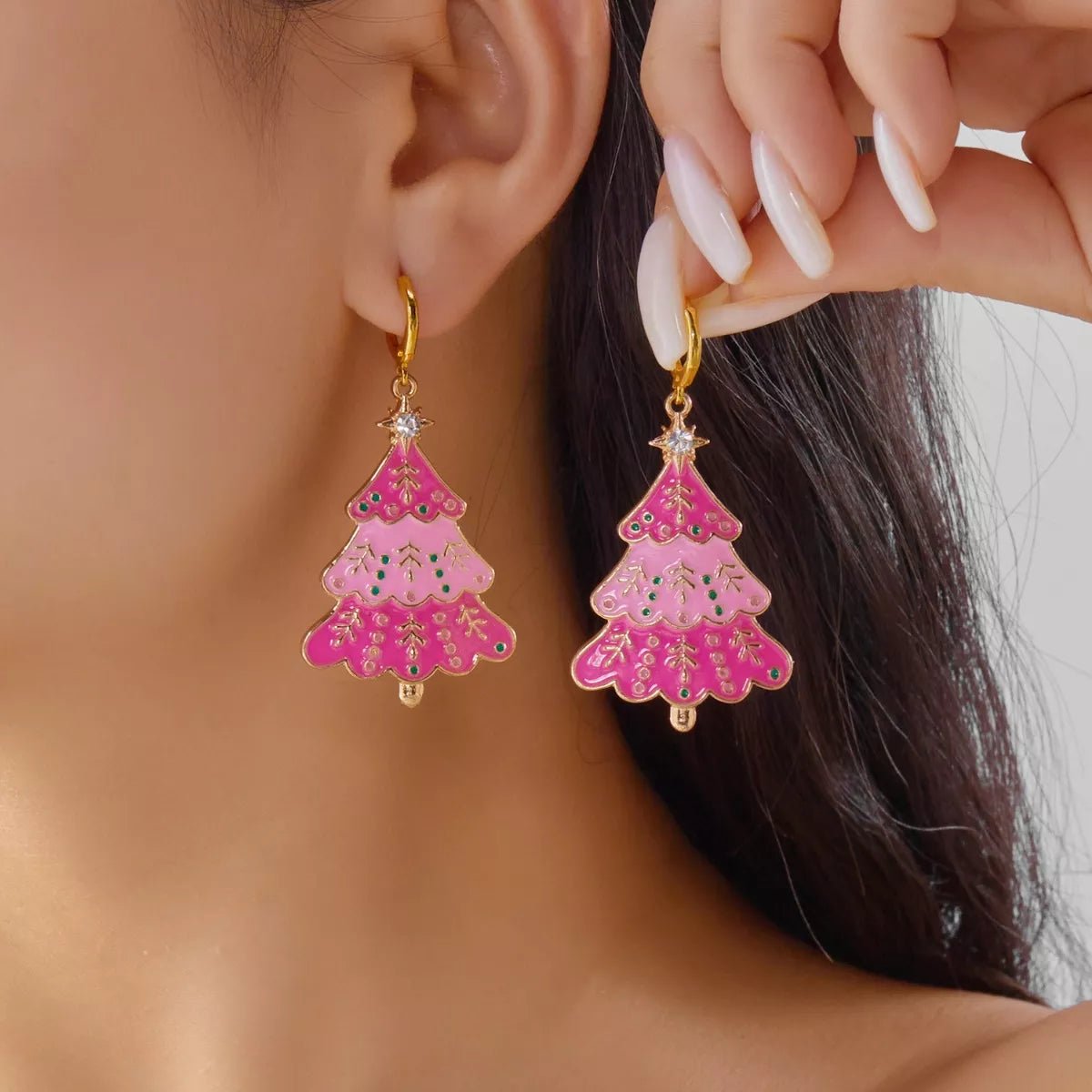 Christmas Tree Dangle Earrings - Aura Apparel