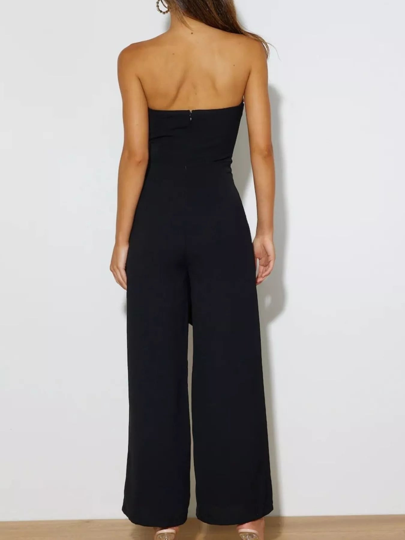 Contrast Tube Wide Leg Jumpsuit - Aura Apparel