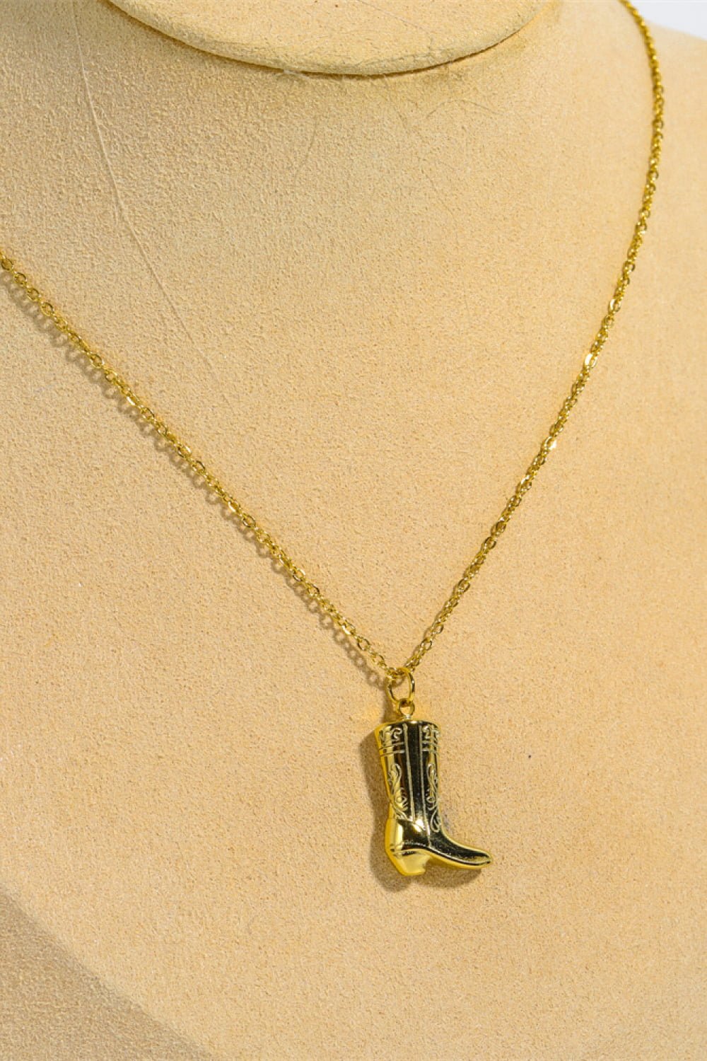 Cowboy Boot Pendant Stainless Steel Necklace - Aura Apparel