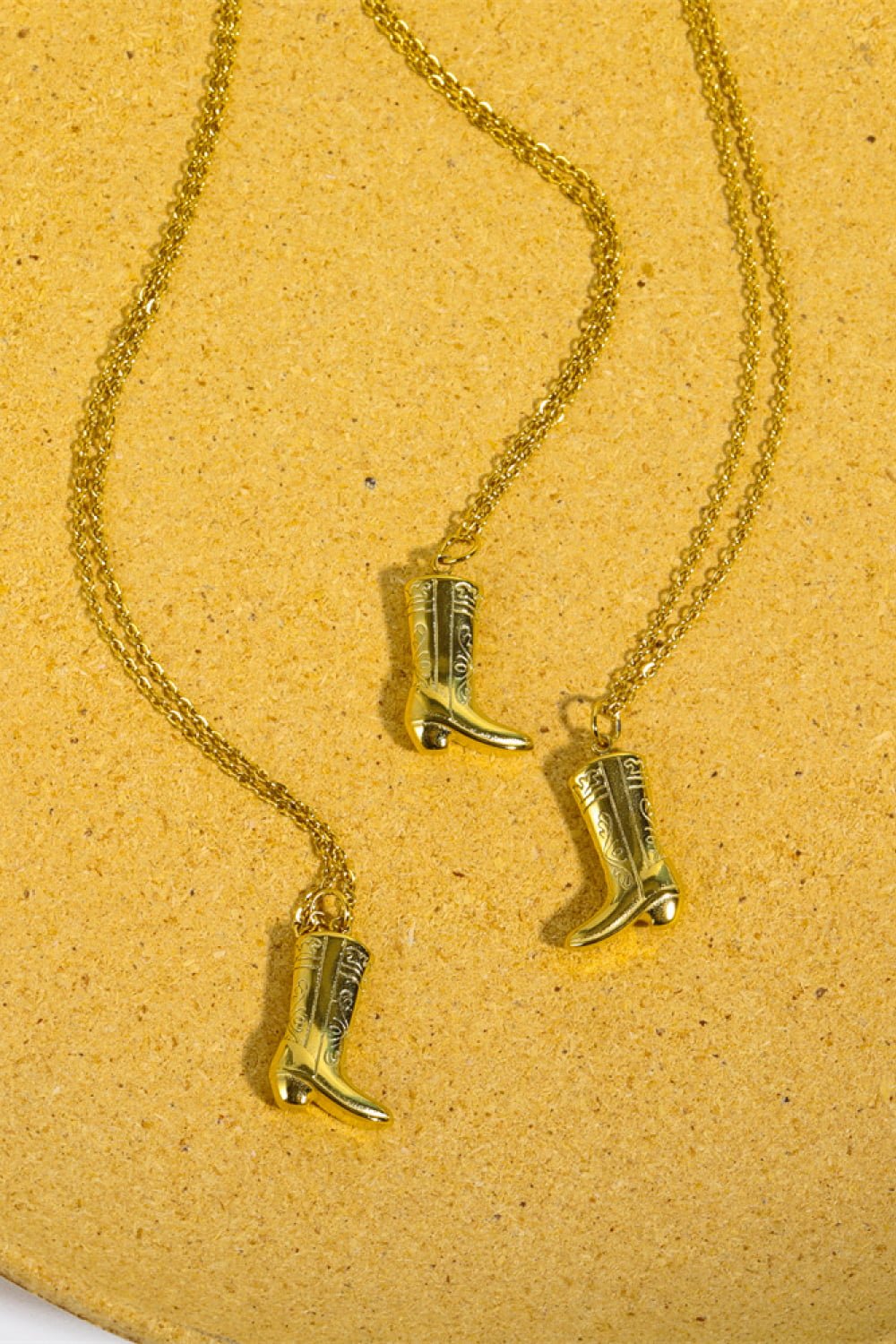 Cowboy Boot Pendant Stainless Steel Necklace - Aura Apparel