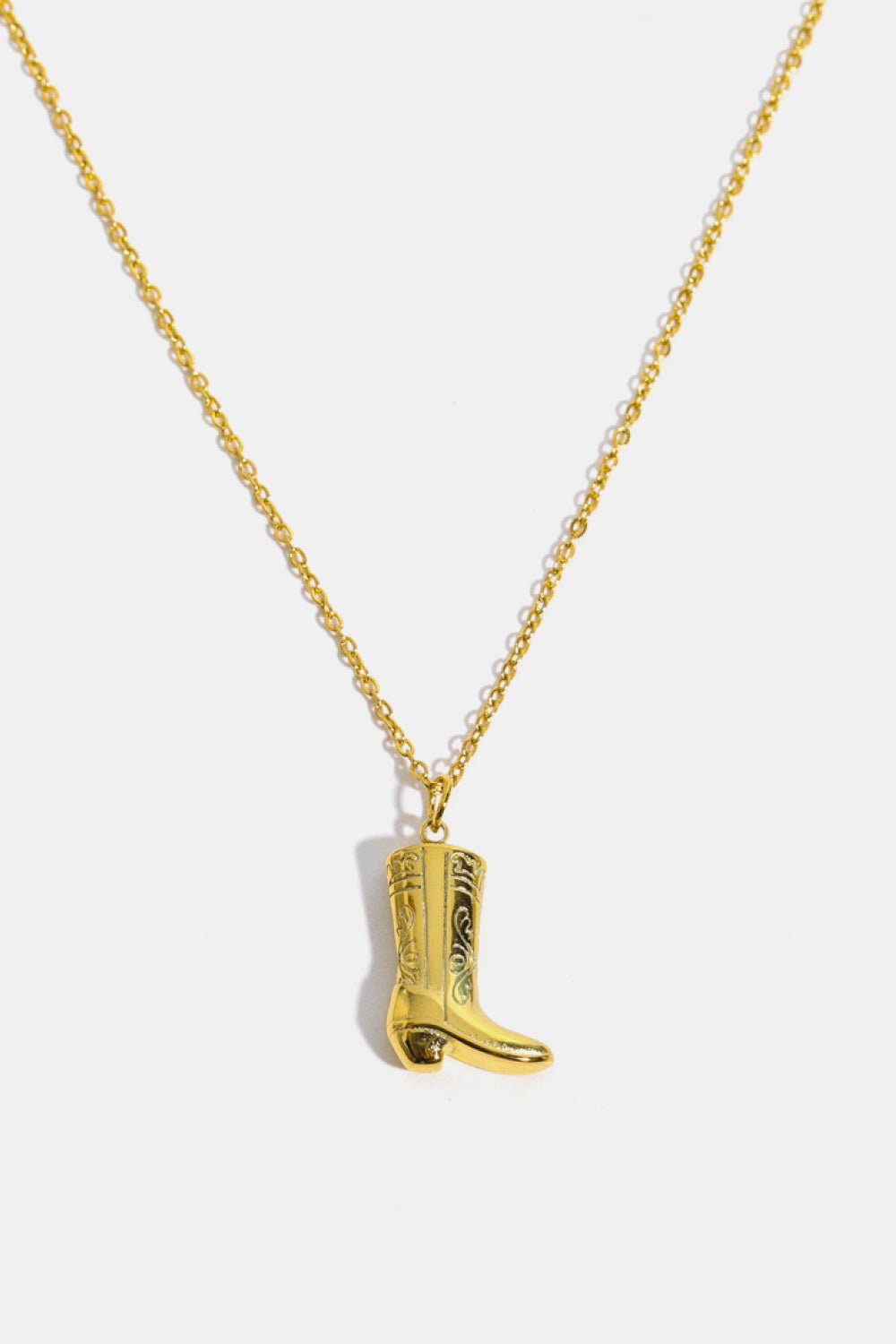 Cowboy Boot Pendant Stainless Steel Necklace - Aura Apparel