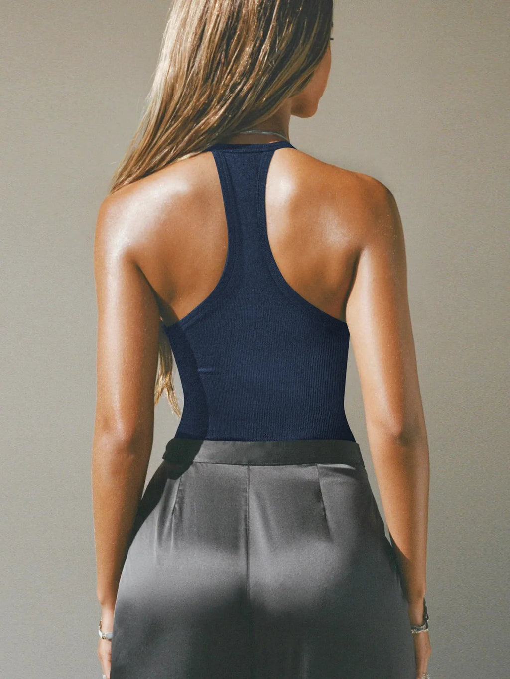 Cutout Ribbed Tank Top - Aura Apparel