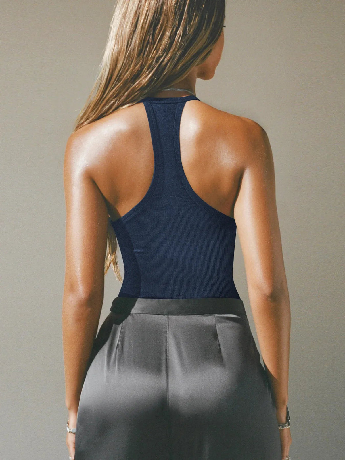 Cutout Ribbed Tank Top - Aura Apparel
