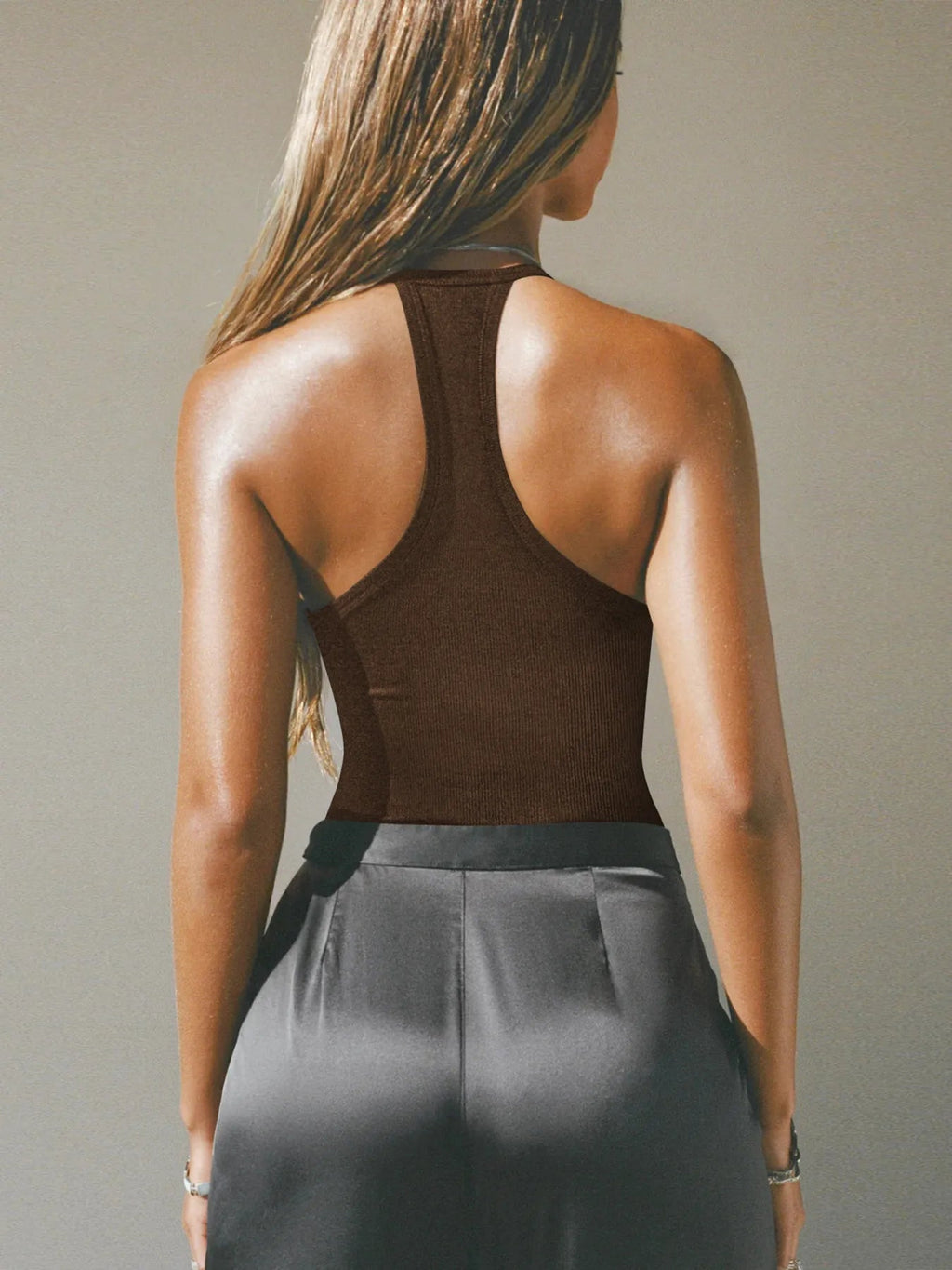 Cutout Ribbed Tank Top - Aura Apparel