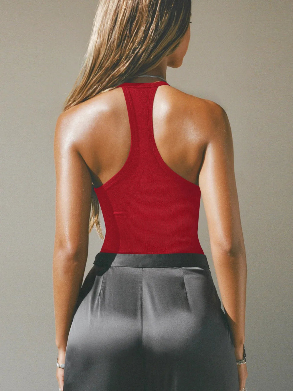 Cutout Ribbed Tank Top - Aura Apparel