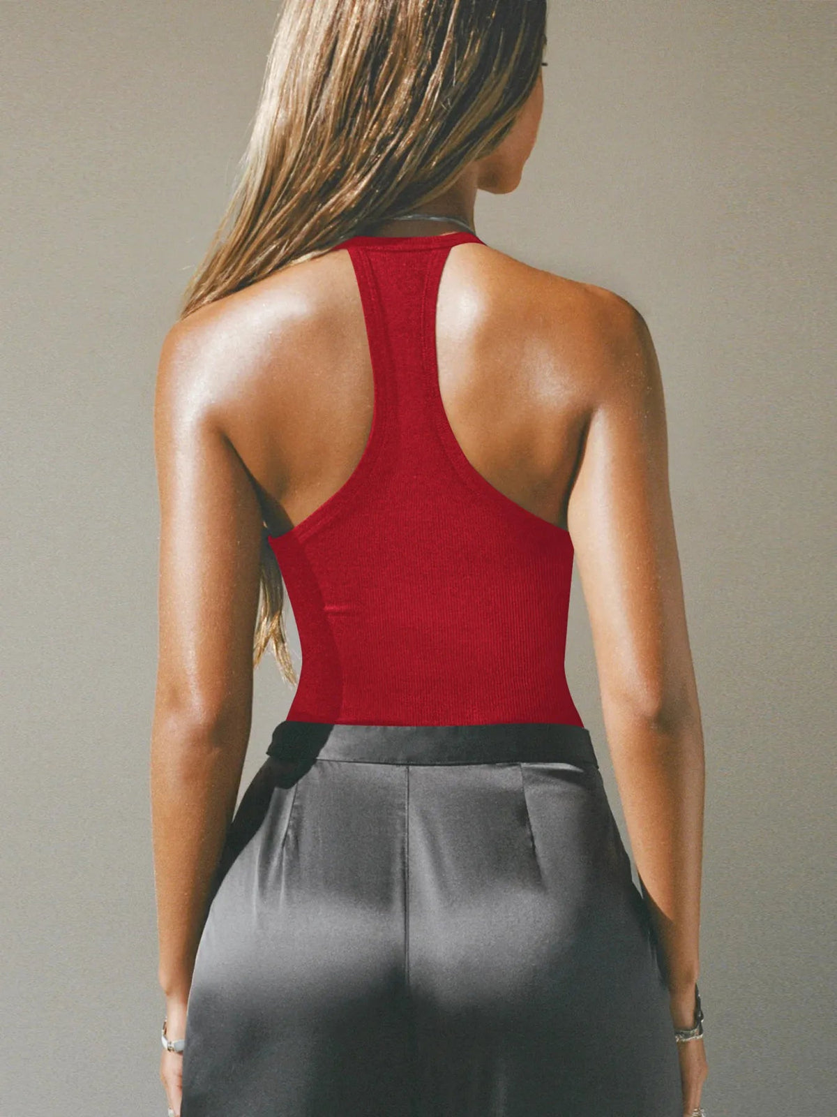 Cutout Ribbed Tank Top - Aura Apparel