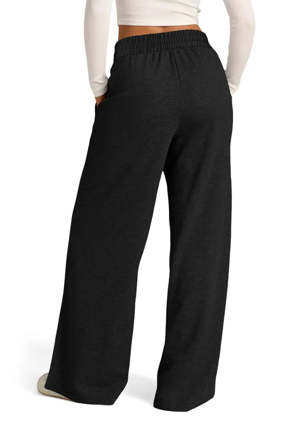 Drawstring Waist Wide Leg Pants - Aura Apparel