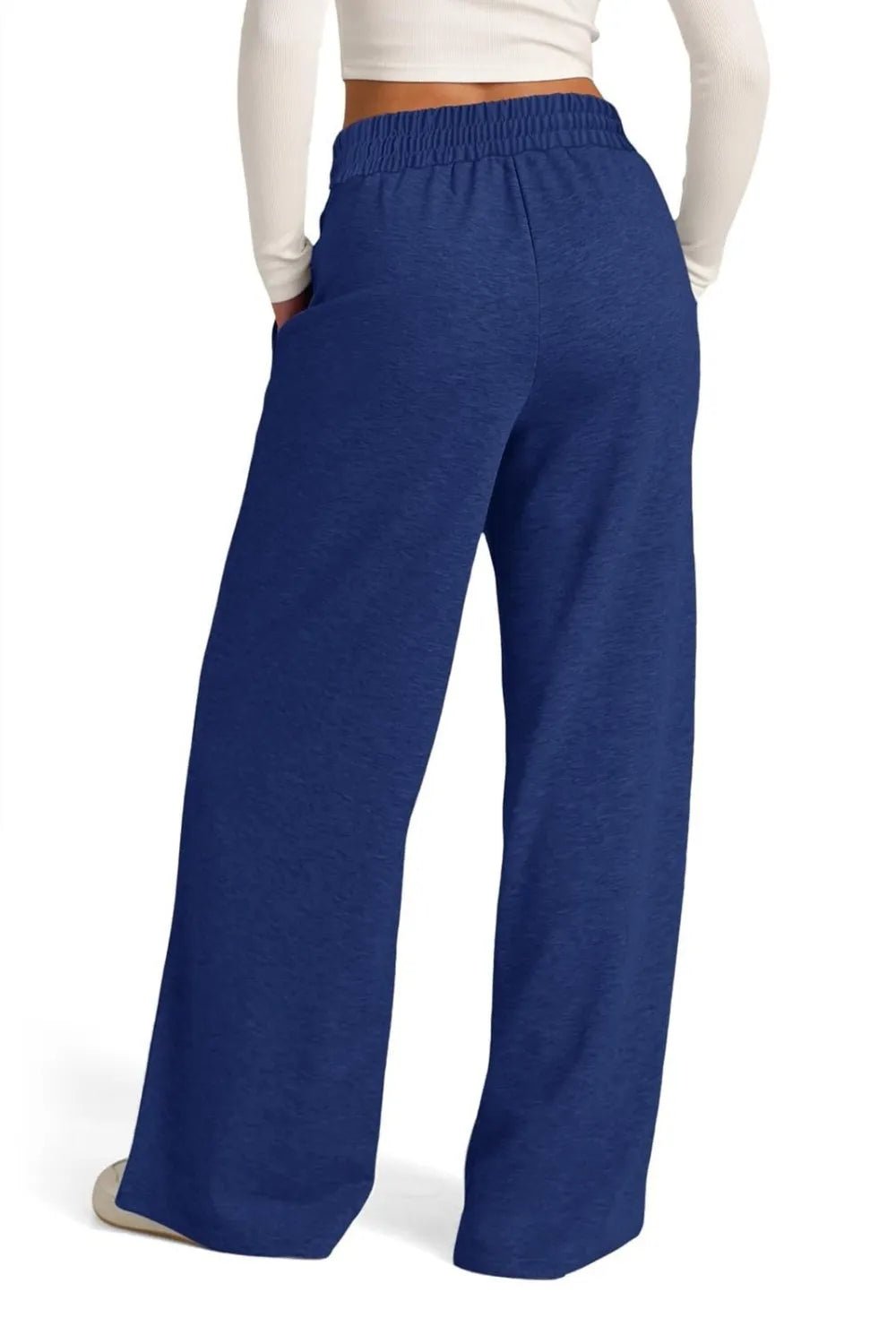 Drawstring Waist Wide Leg Pants - Aura Apparel