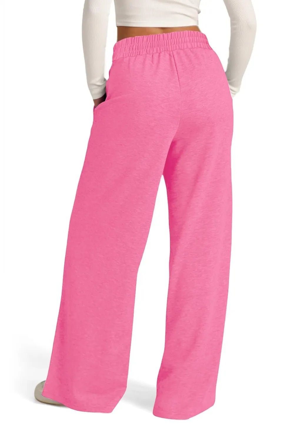 Drawstring Waist Wide Leg Pants - Aura Apparel
