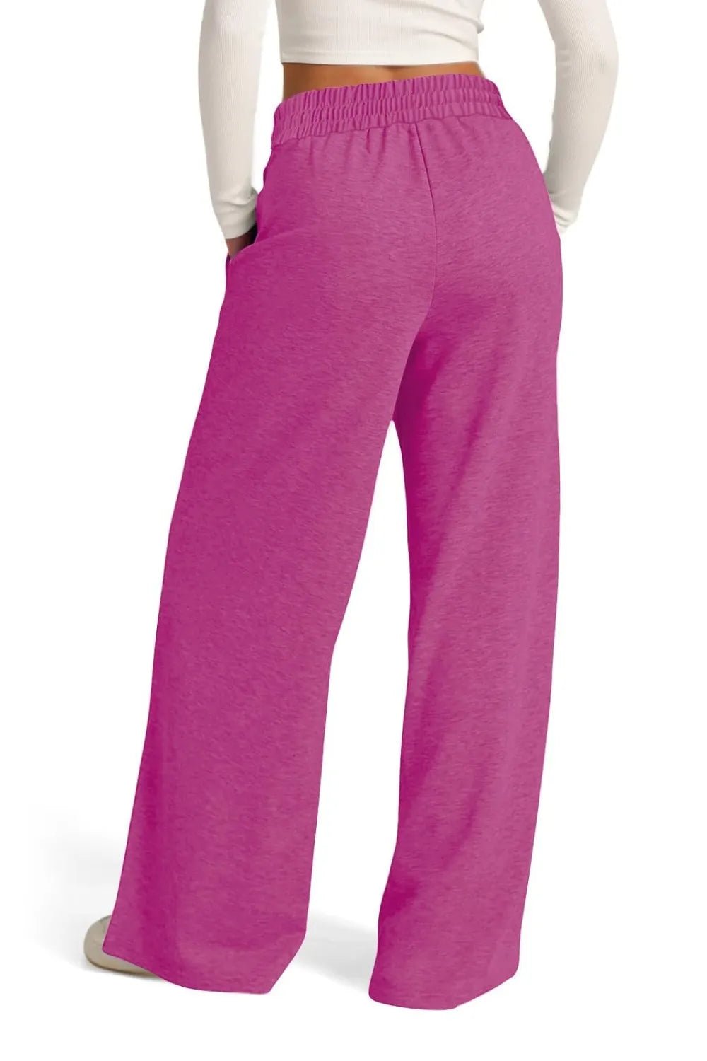 Drawstring Waist Wide Leg Pants - Aura Apparel