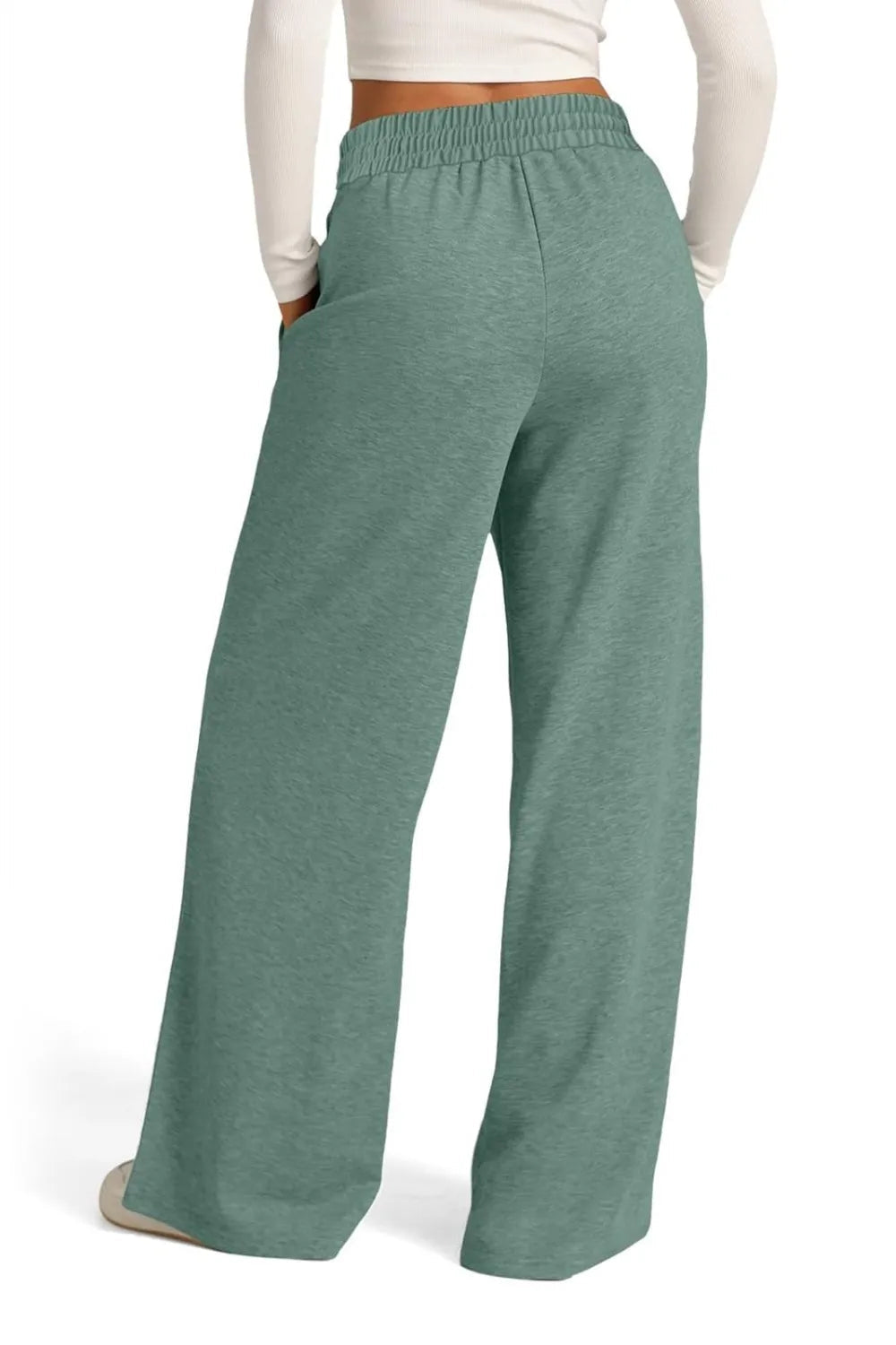 Drawstring Waist Wide Leg Pants - Aura Apparel