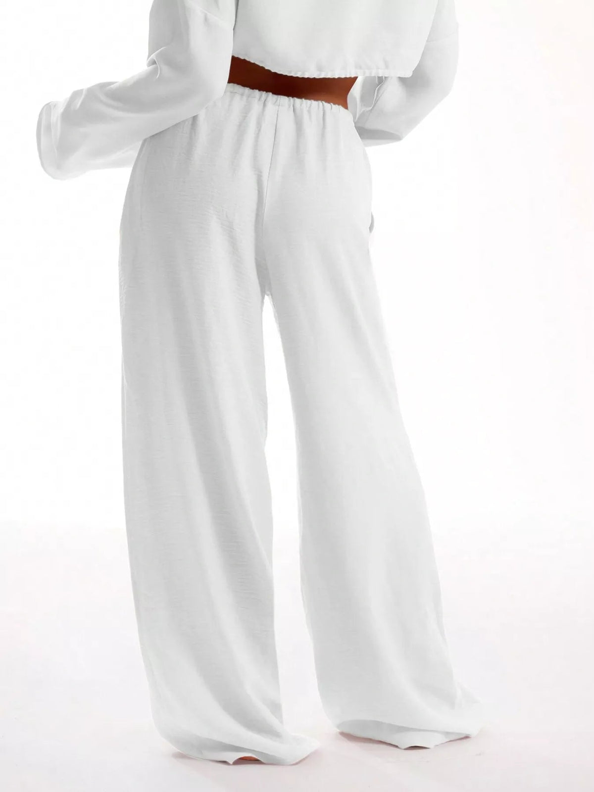 Drawstring Wide Leg Pants - Aura Apparel